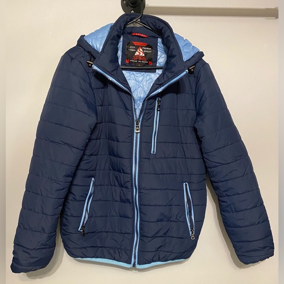 Spire by Galaxy Contrast Trim Puffer Jacket - Picture 1 of 8